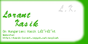 lorant kasik business card